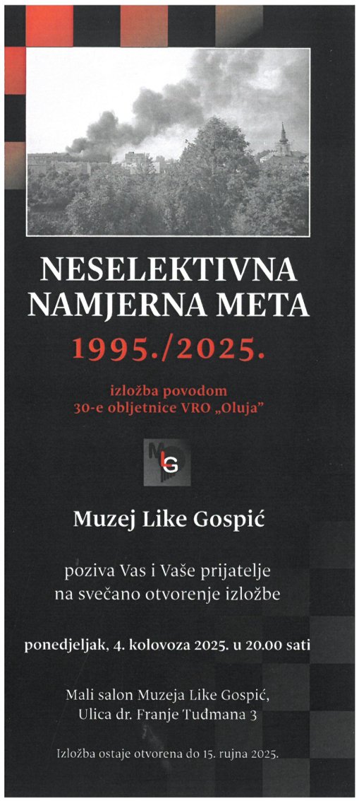 Muzej Like Gospić - Izložba Neselektivna namjerna meta